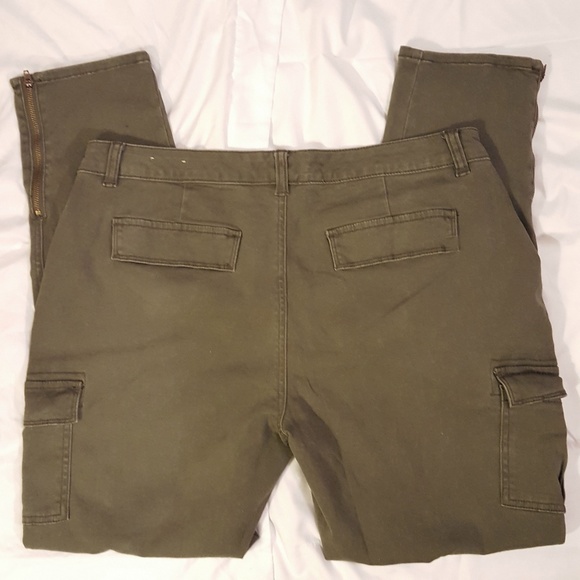 Olive green skinny cargo pants - Picture 3 of 4